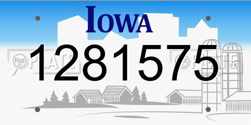 1281575 Iowa License Plate