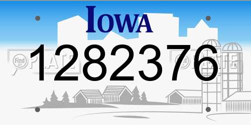 1282376 Iowa License Plate
