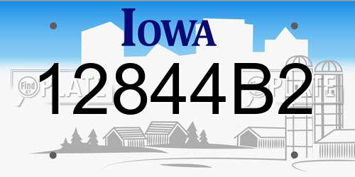 12844B2 Iowa License Plate
