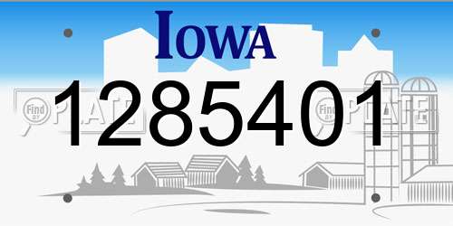 1285401 Iowa License Plate