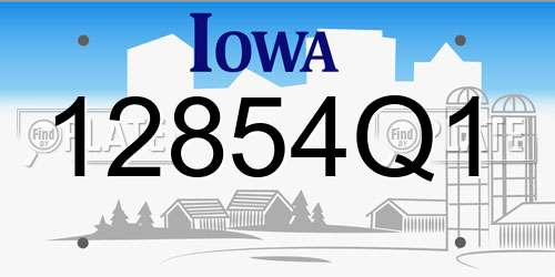 12854Q1 Iowa License Plate