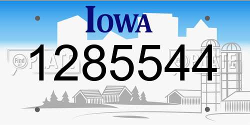 1285544 Iowa License Plate