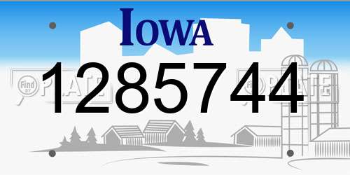 1285744 Iowa License Plate