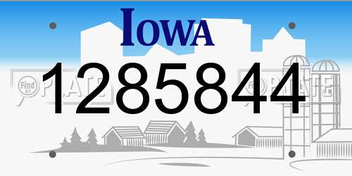 1285844 Iowa License Plate