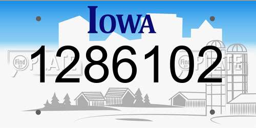 1286102 Iowa License Plate