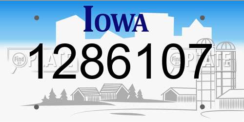 1286107 Iowa License Plate