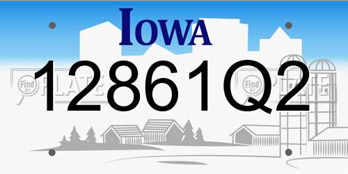 12861Q2 Iowa License Plate