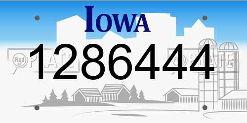 1286444 Iowa License Plate