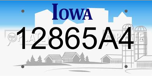 12865A4 Iowa License Plate