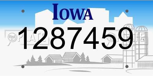 1287459 Iowa License Plate