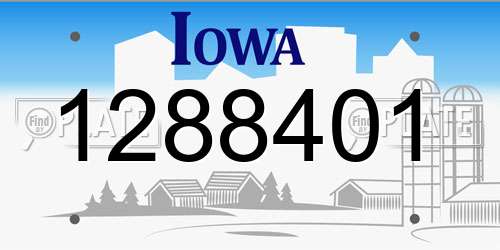 1288401 Iowa License Plate