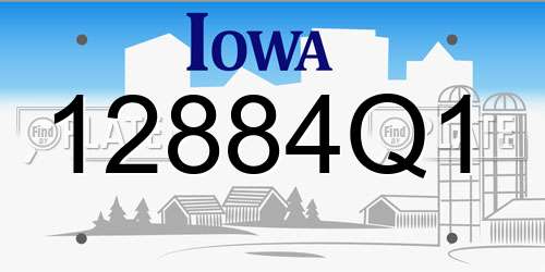 12884Q1 Iowa License Plate