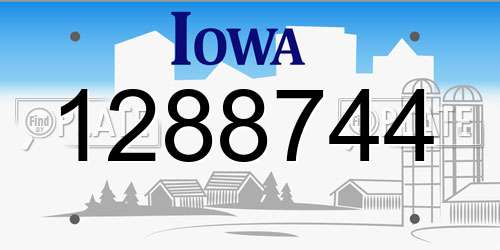 1288744 Iowa License Plate