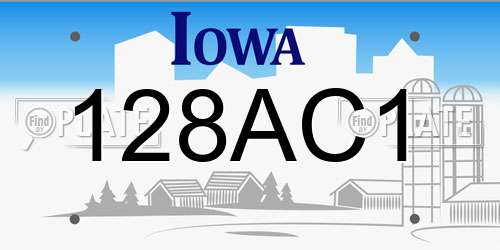 128AC1 Iowa License Plate