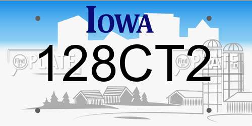 128CT2 Iowa License Plate