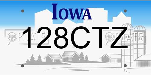 128CTZ Iowa License Plate