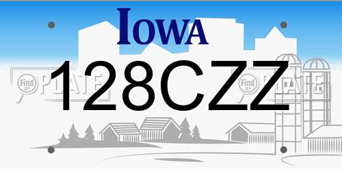 128CZZ Iowa License Plate