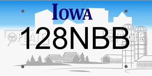 128NBB Iowa License Plate