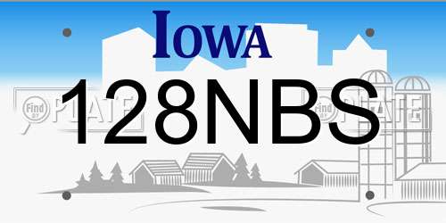 128NBS Iowa License Plate