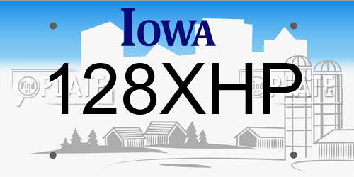 128XHP Iowa License Plate