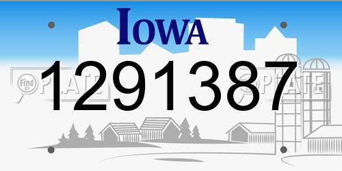 1291387 Iowa License Plate