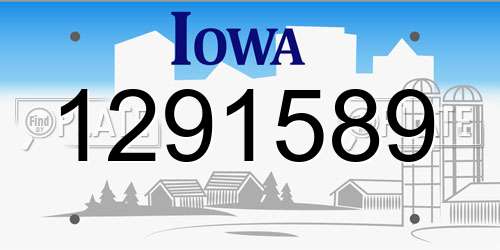 1291589 Iowa License Plate