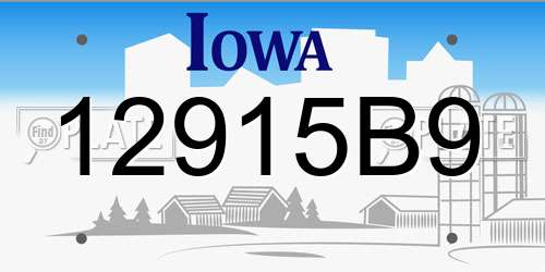 12915B9 Iowa License Plate