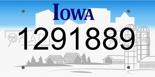 1291889 Iowa License Plate
