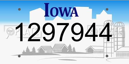 1297944 Iowa License Plate