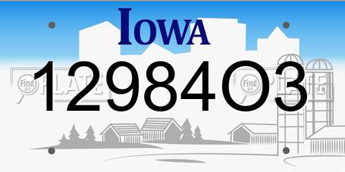 12984O3 Iowa License Plate