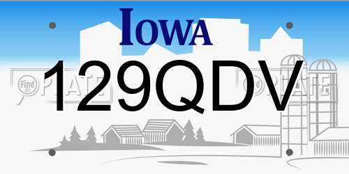 129QDV Iowa License Plate