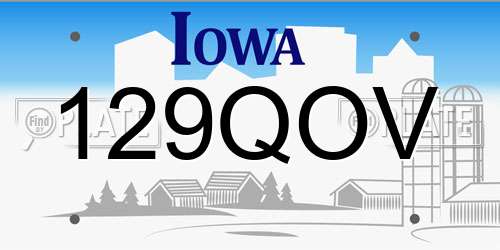129QOV Iowa License Plate