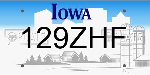 129ZHF Iowa License Plate