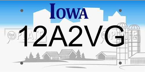 12A2VG Iowa License Plate