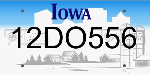 12DO556 Iowa License Plate