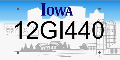 12GI440 Iowa License Plate