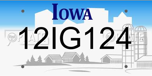 12IG124 Iowa License Plate