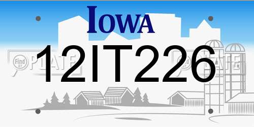 12IT226 Iowa License Plate