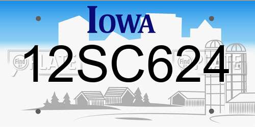 12SC624 Iowa License Plate