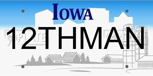 12THMAN Iowa License Plate