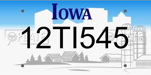 12TI545 Iowa License Plate