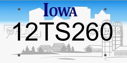 12TS260 Iowa License Plate