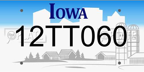 12TT060 Iowa License Plate
