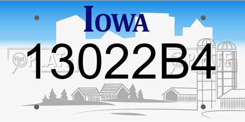 13022B4 Iowa License Plate