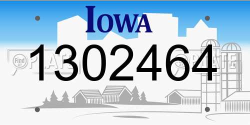 1302464 Iowa License Plate