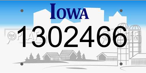 1302466 Iowa License Plate
