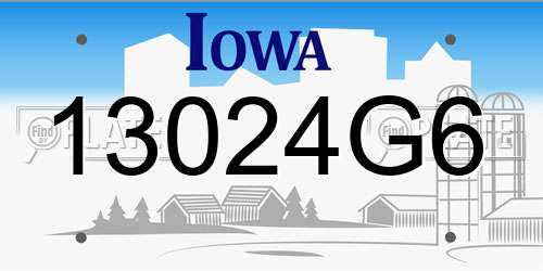13024G6 Iowa License Plate
