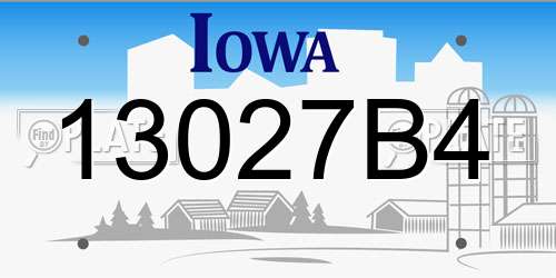 13027B4 Iowa License Plate