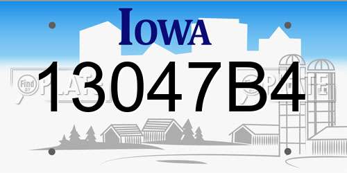 13047B4 Iowa License Plate