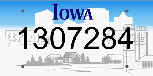 1307284 Iowa License Plate